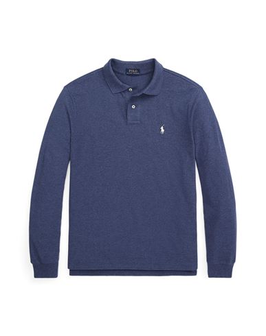 Polo Ralph Lauren Custom Slim Fit Mesh Polo Shirt Man Polo Shirt Slate Blue Size Xxl Cotton