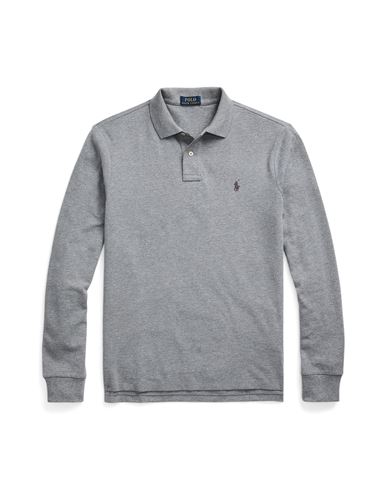 Shop Polo Ralph Lauren Custom Slim Fit Mesh Polo Shirt Man Polo Shirt Grey Size L Cotton