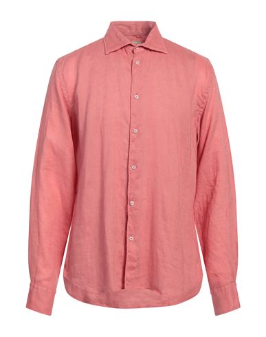 Bulgarini Man Shirt Salmon Pink Size 17 ½ Linen