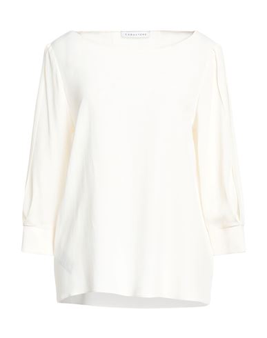 Caractere Caractère Woman Top Cream Size 8 Acetate, Silk In White