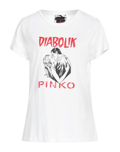Pinko Woman T-shirt White Size M Cotton