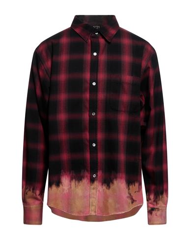 Shop N°21 Man Shirt Burgundy Size Xl Cotton In Red