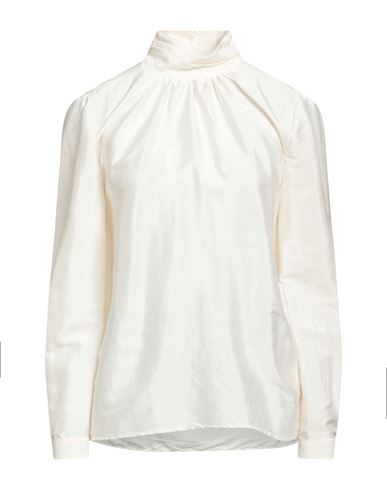 Caliban Woman Blouse Ivory Size 10 Silk In White
