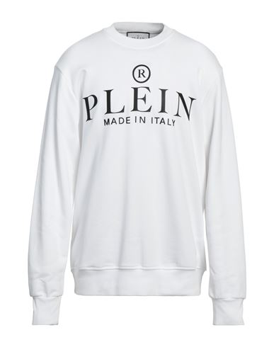 Philipp Plein Man Sweatshirt White Size S Cotton, Elastane