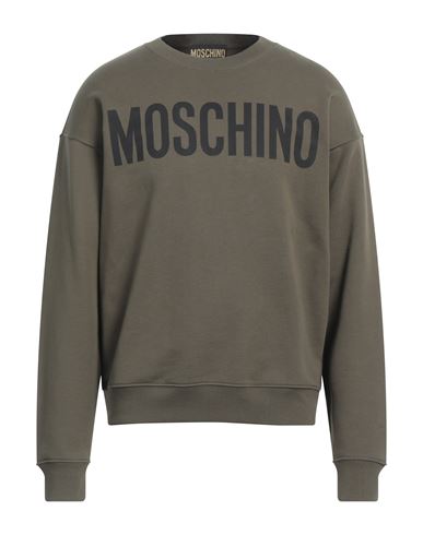 Shop Moschino Man Sweatshirt Military Green Size 38 Organic Cotton