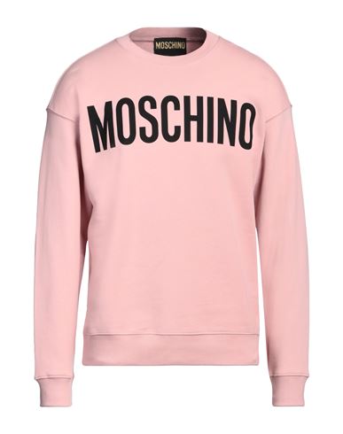 Moschino Man Sweatshirt Pink Size 38 Organic Cotton