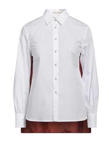 Le Sarte Pettegole Woman Shirt White Size 8 Cotton, Polyamide, Elastane, Silk
