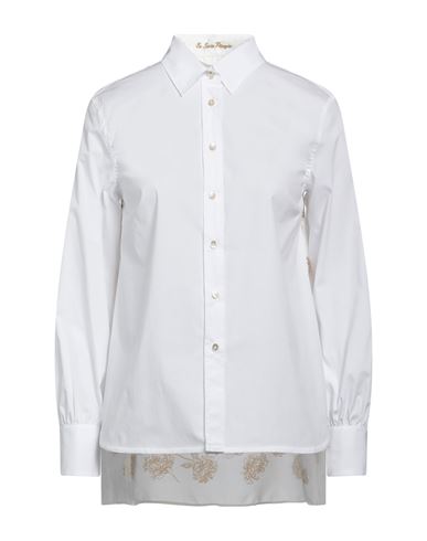 Le Sarte Pettegole Woman Shirt White Size 2 Cotton, Polyamide, Elastane, Silk