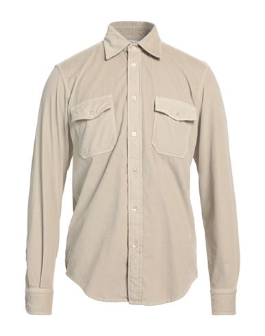 Boglioli Man Shirt Beige Size 18 Cotton