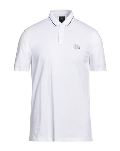 Armani Exchange Man Polo Shirt White Size Xxl Cotton