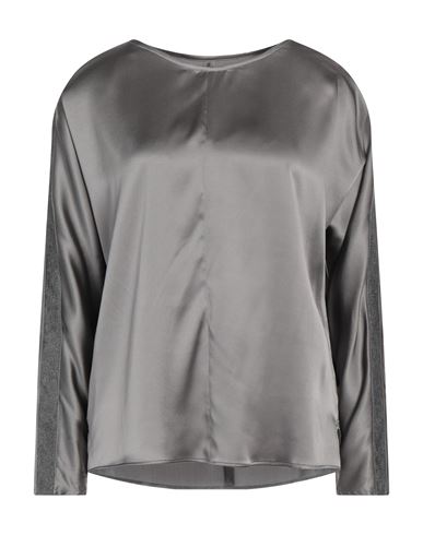 Purotatto Woman Top Lead Size 6 Silk, Elastane In Grey