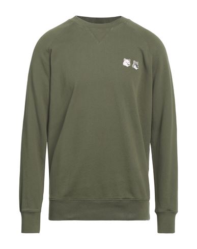 Maison Kitsuné Man Sweatshirt Military Green Size Xl Cotton