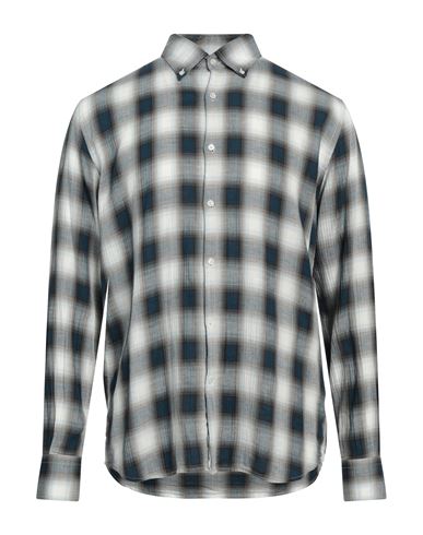 Brooksfield Man Shirt Grey Size 16 Cotton, Linen