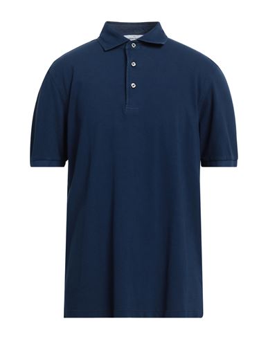 Gran Sasso Man Polo Shirt Navy Blue Size 46 Cotton