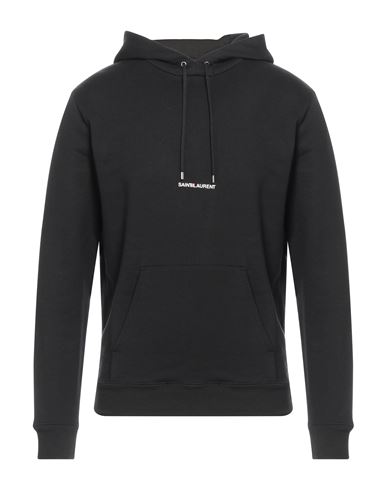 Shop Saint Laurent Man Sweatshirt Black Size Xl Cotton, Elastane