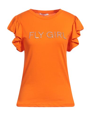 Fly Girl Woman T-shirt Orange Size L Cotton