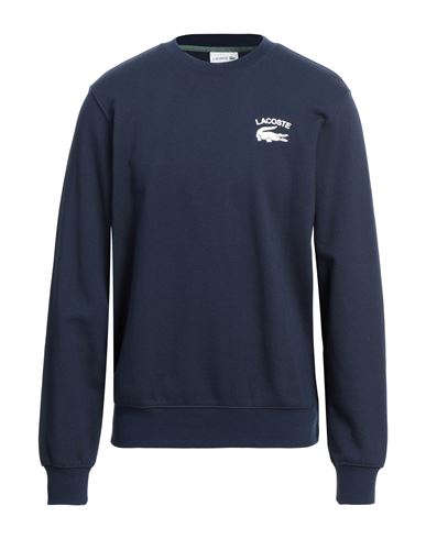 Shop Lacoste Man Sweatshirt Midnight Blue Size 6 Cotton, Elastane