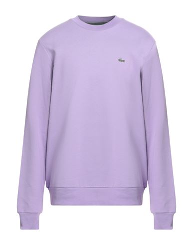 Lacoste Man Sweatshirt Lilac Size 6 Cotton, Polyester In Purple