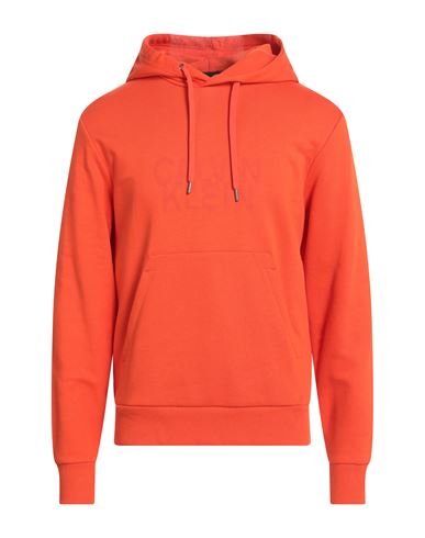 Shop Calvin Klein Man Sweatshirt Orange Size S Cotton