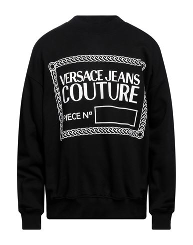 Versace Jeans Couture Man Sweatshirt Black Size L Cotton In Black