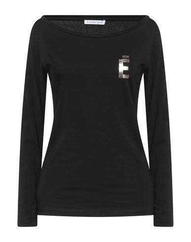 Caractere Caractère Woman T-shirt Black Size M Cotton, Elastane