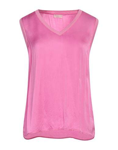 Liu •jo Woman Top Pink Size 6 Viscose, Cotton In Pink