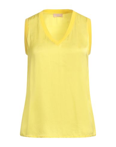 Liu •jo Woman Top Yellow Size 4 Viscose, Cotton
