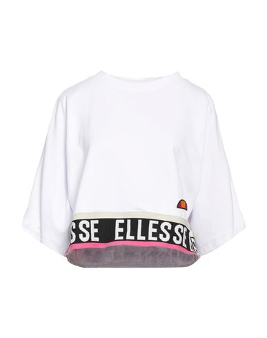 Ellesse Woman Sweatshirt White Size M Cotton, Elastane