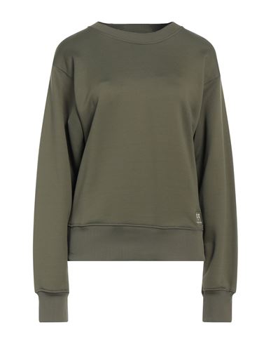 Diesel Woman Sweatshirt Military Green Size S Nylon, Cotton