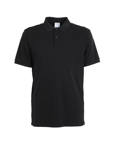 Selected Homme Man Polo Shirt Black Size S Cotton, Recycled Cotton