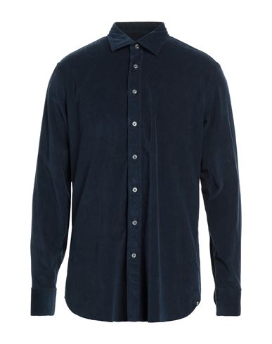 Lardini Man Shirt Midnight Blue Size 17 Cotton