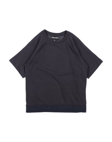 Emporio Armani Babies'  Toddler Boy T-shirt Midnight Blue Size 6 Cotton, Polyamide, Polyester, Elastane