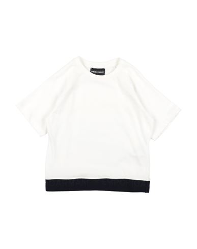 Emporio Armani Babies'  Toddler Boy T-shirt Off White Size 6 Cotton, Polyamide, Polyester, Elastane