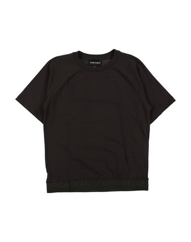 Emporio Armani Babies'  Toddler Boy T-shirt Military Green Size 6 Cotton, Polyamide, Polyester, Elastane