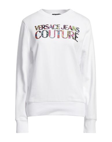 Versace Jeans Couture Woman Sweatshirt White Size L Cotton