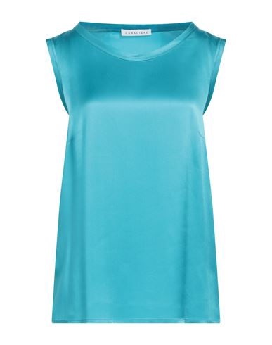 Caractere Caractère Woman Top Azure Size 10 Acetate, Silk In Blue