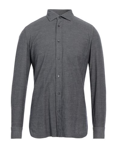 Giampaolo Man Shirt Lead Size 15 ¾ Cotton In Grey