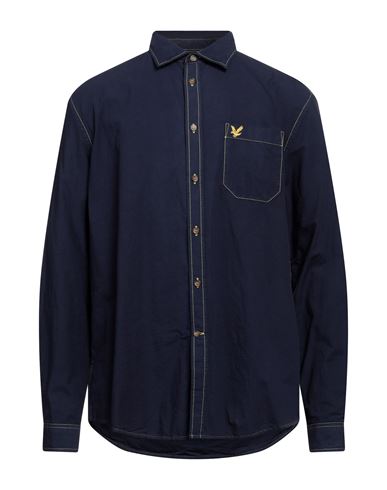 Lyle & Scott Man Shirt Navy Blue Size M Cotton