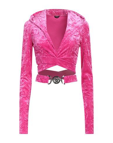 Shop Versace Woman Top Fuchsia Size 8 Polyester, Elastane In Pink