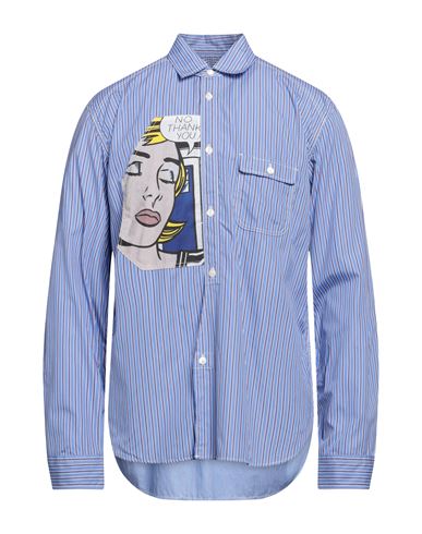 Junya Watanabe Comme Des Garçons Man Shirt Azure Size L Cotton, Linen In Blue