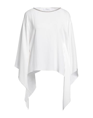 Fabiana Filippi Woman Capes & Ponchos White Size 4 Acetate, Silk