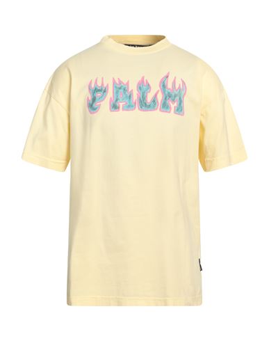 Palm Angels Man T-shirt Light Yellow Size Xl Cotton, Polyester