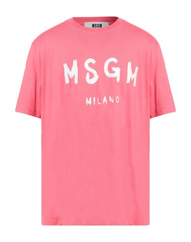 Msgm Man T-shirt Pink Size L Cotton