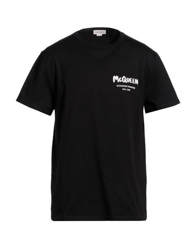 Alexander Mcqueen Man T-shirt Black Size L Cotton, Viscose, Polyester