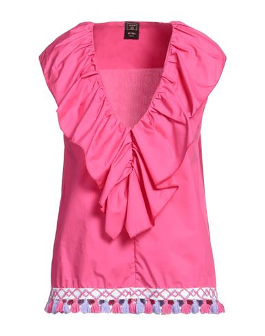 Shop Guttha Woman Top Fuchsia Size S Cotton In Pink