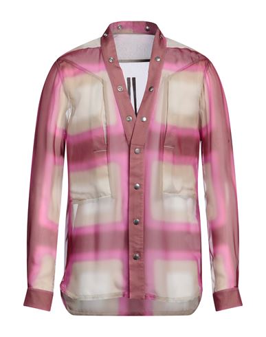 Rick Owens Man Shirt Garnet Size 38 Silk In Pink