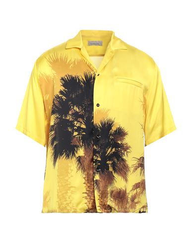 Shop Laneus Man Shirt Yellow Size 38 Viscose