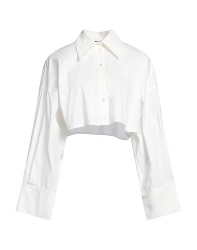 Blumarine Woman Shirt White Size 4 Cotton, Polyamide, Elastane