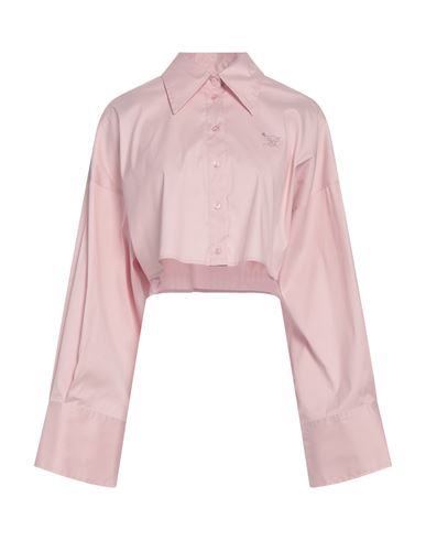 Blumarine Woman Shirt Pink Size 4 Cotton, Polyamide, Elastane