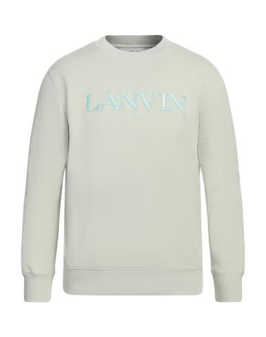 Shop Lanvin Man Sweatshirt Light Green Size L Cotton, Polyester, Elastane